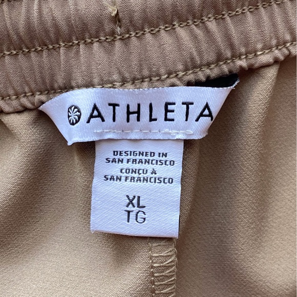 Athleta Promenade High Rise Cargo Pant Woman XL Tan Wide Leg Coastal Office 2024 - Picture 9 of 16